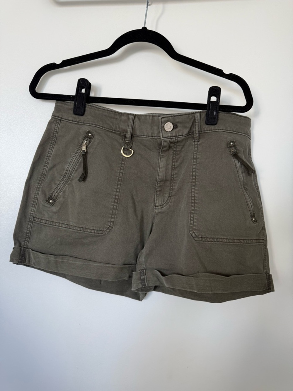 White House Black Market Olive Utility Cuffed Women's Shorts